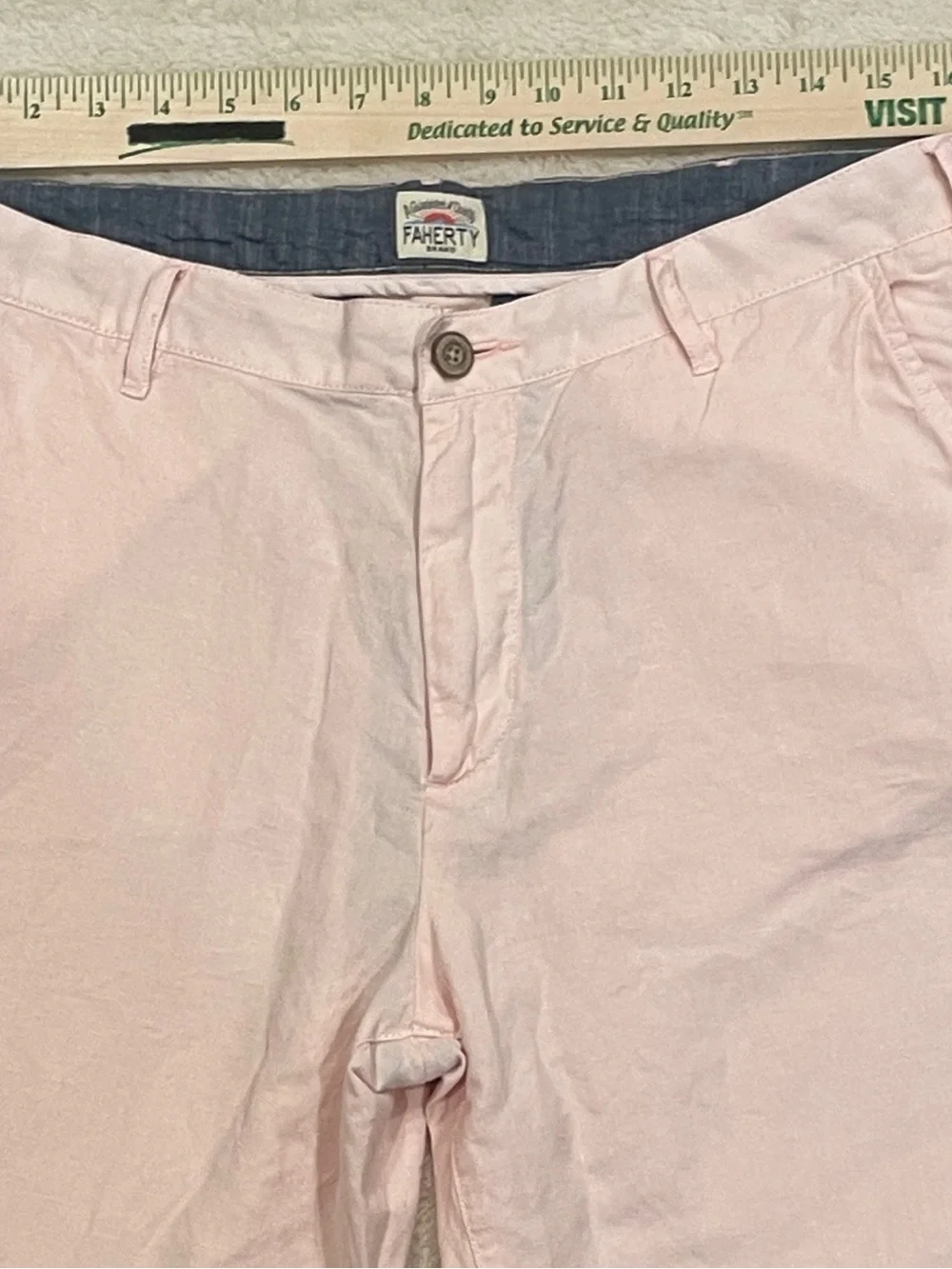 Faherty Tradewinds Linen Blend Shorts Men's 33 Pink Beach Preppy Chino 9” Inseam